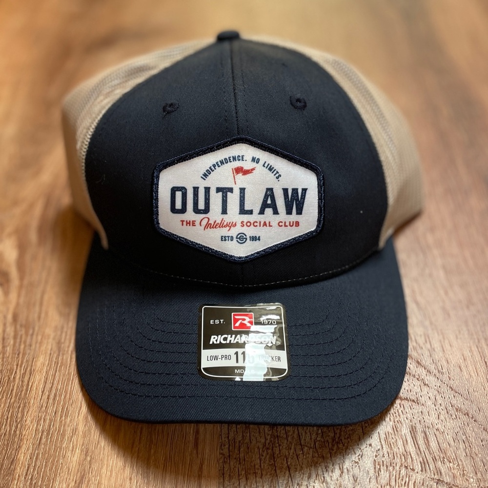 Outlaw Richardson Mens Trucker Hat Cap Mesh Adjustable NEW Low Pro